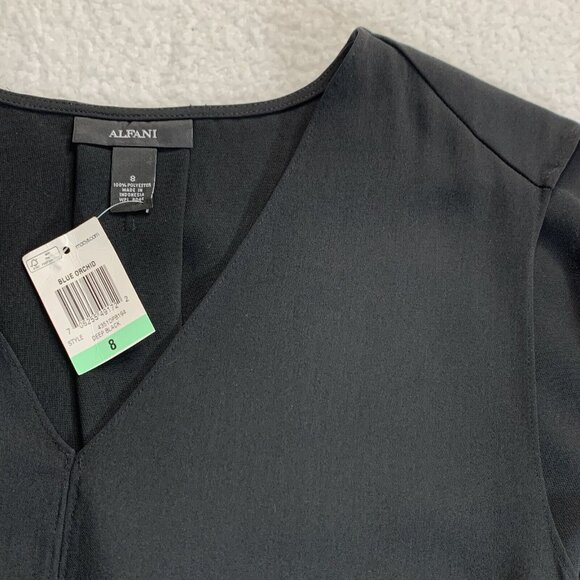 Alfani Women's Oversized High Low Shift Dress Flowy Pockets Size 8 Black NWT $90 - Picture 9 of 11